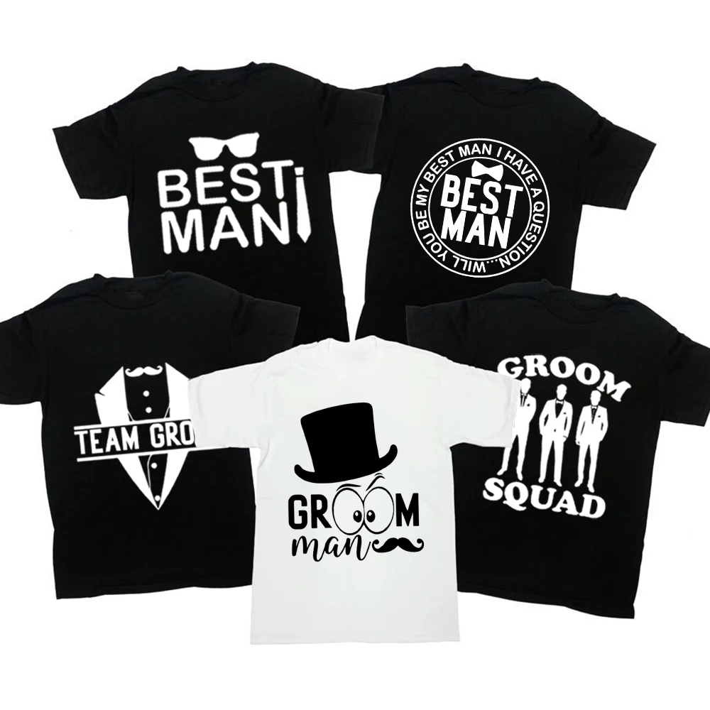 Custom Wedding T-Shirts for Groom and His Team - Best Man Apparel Groom Squad Shirts Gift for Wedding Party