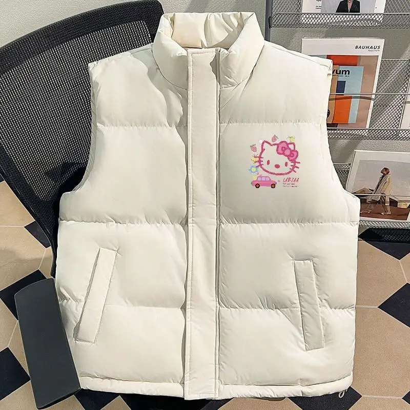 

Sanrios Winter Vest Hello Kittys Womens Warm Vest Loose College Style Warm Sweet Casual Breathable Comfortable Print Hot Sale
