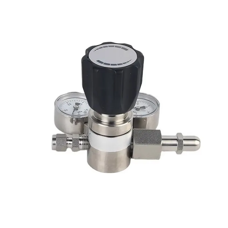 SS316 Stainless Steel UHP Single Stage High Pressure Gas Reducer, High Purity Industrial Gas Supply Pressure Regulator