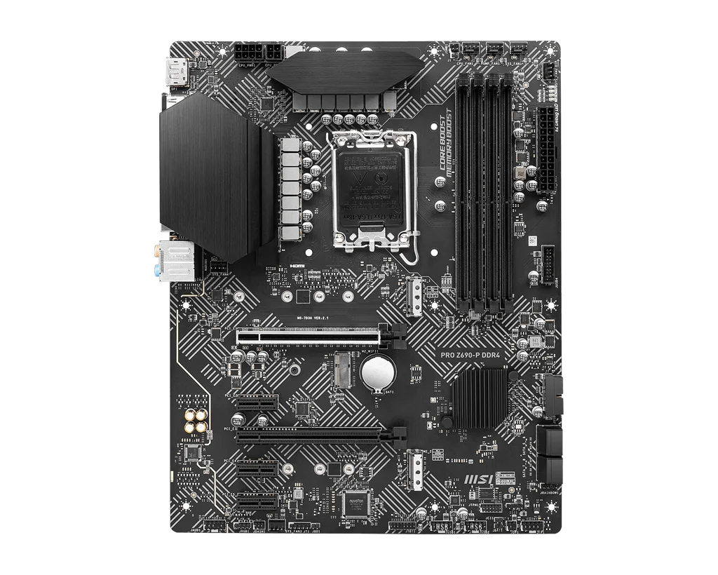 Imagem -02 - Placa-mãe com Cpu I512400f Msi Pro Z690-p Soquete Ddr4 Suporte Lga1700 Ddr4 128gb 14490f M.2 Atx Intel-z690