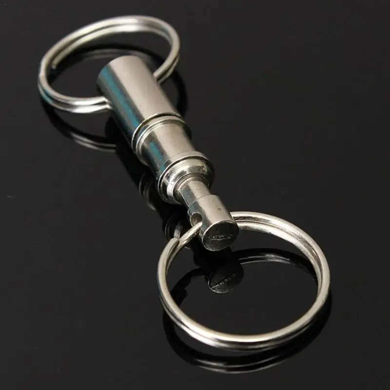 Detachable Keyring Pull Apart Metal Keychain Key Holder Dual Split Quick Release Key Chain Lock Holder Removable Jewelry Making