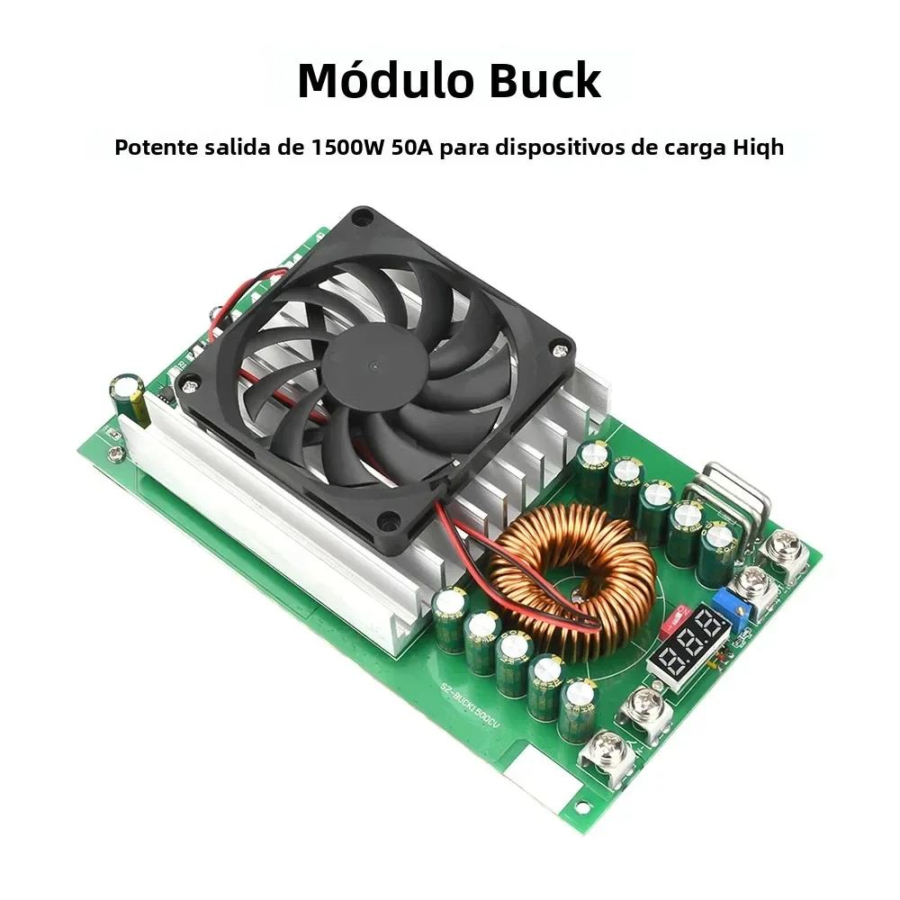 50A 1500W DC 15-90V To 2.5-72V Step-Down Power Module Adjustable Regulated Voltage Power Supply Buck Converter With Voltmeter