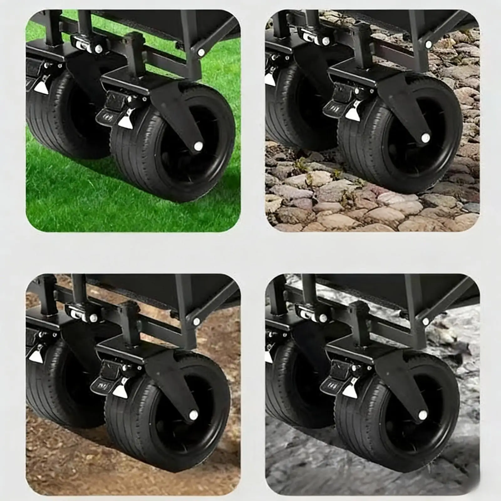 4x Camping Black Replacement in Smooth Bearings Easy Installation Professional Picnic Beach Tire