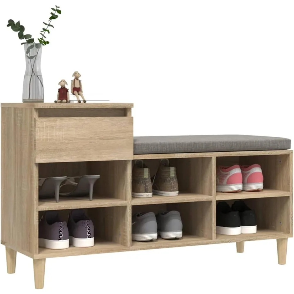 خزانة أحذية سونوما أوك، خشب هندسي، 102 سم × 36 سم × 60 سم، موديل 821207