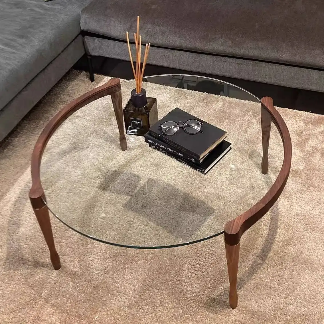 

Luxury Round Coffee Tables Gold Glass European Apartment Nordic Coffee Tables Living Room Salon Mesa De Centro Sala Furniture