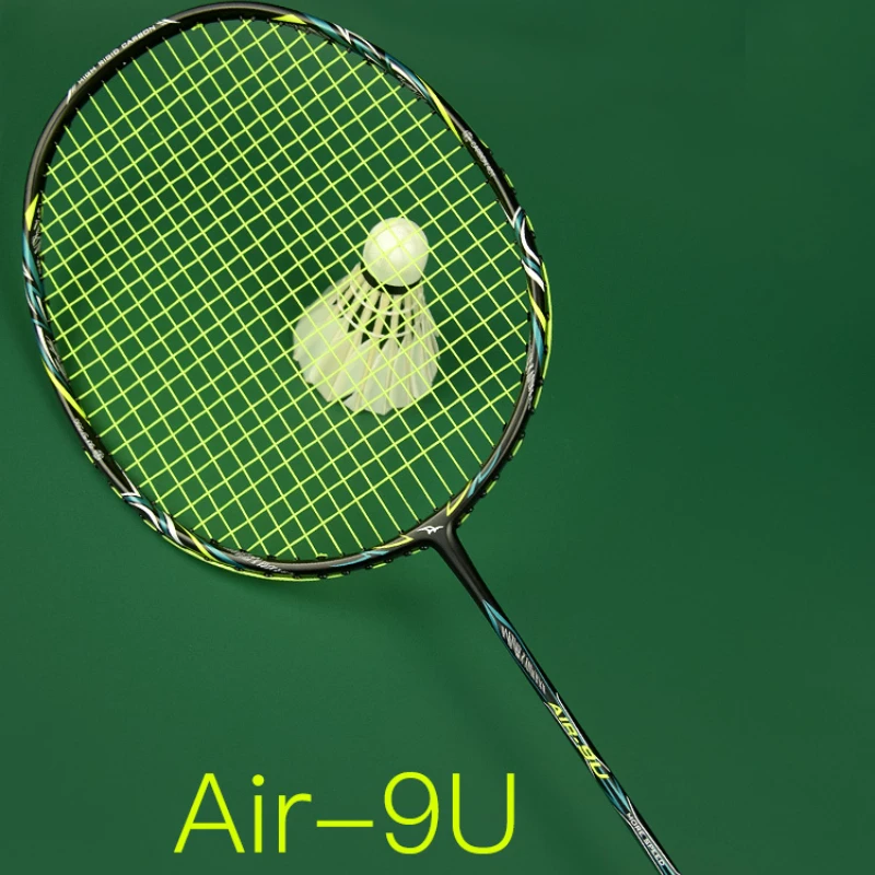 9U Super Light Badminton Racket - Single Racquet, All Carbon Durable, Big Sweet Zone, Male and Female Training Equipment