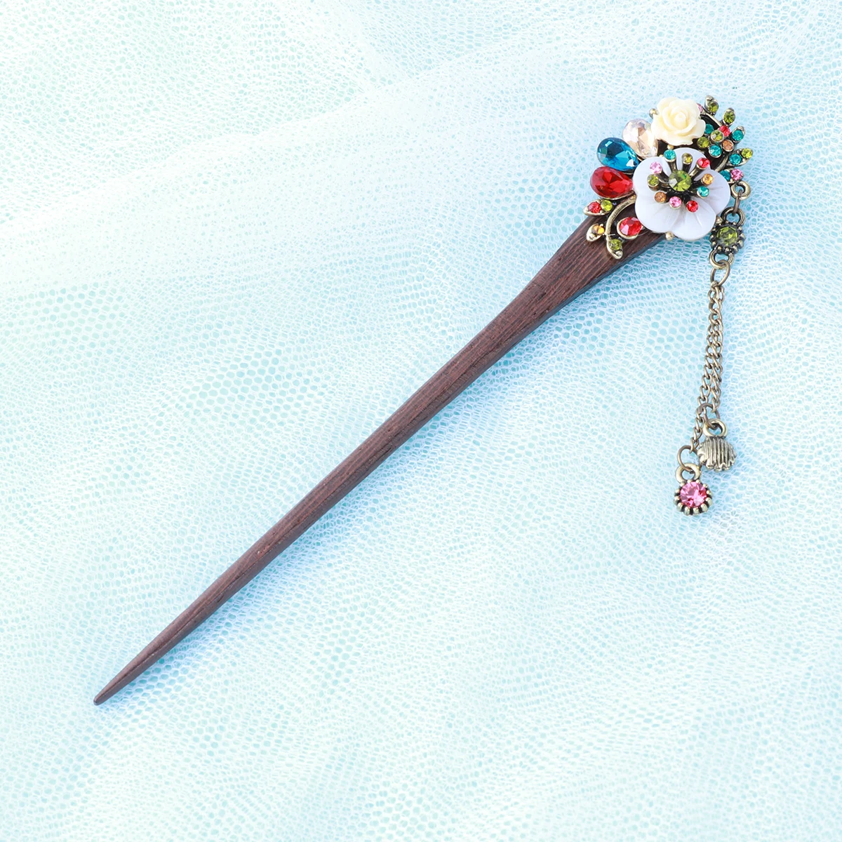 

Vintage Hairpin Chignon Barrettes Retro Decorative Bamboo Stick Women Hair Accessories Stylish Crystal Flower Tassel