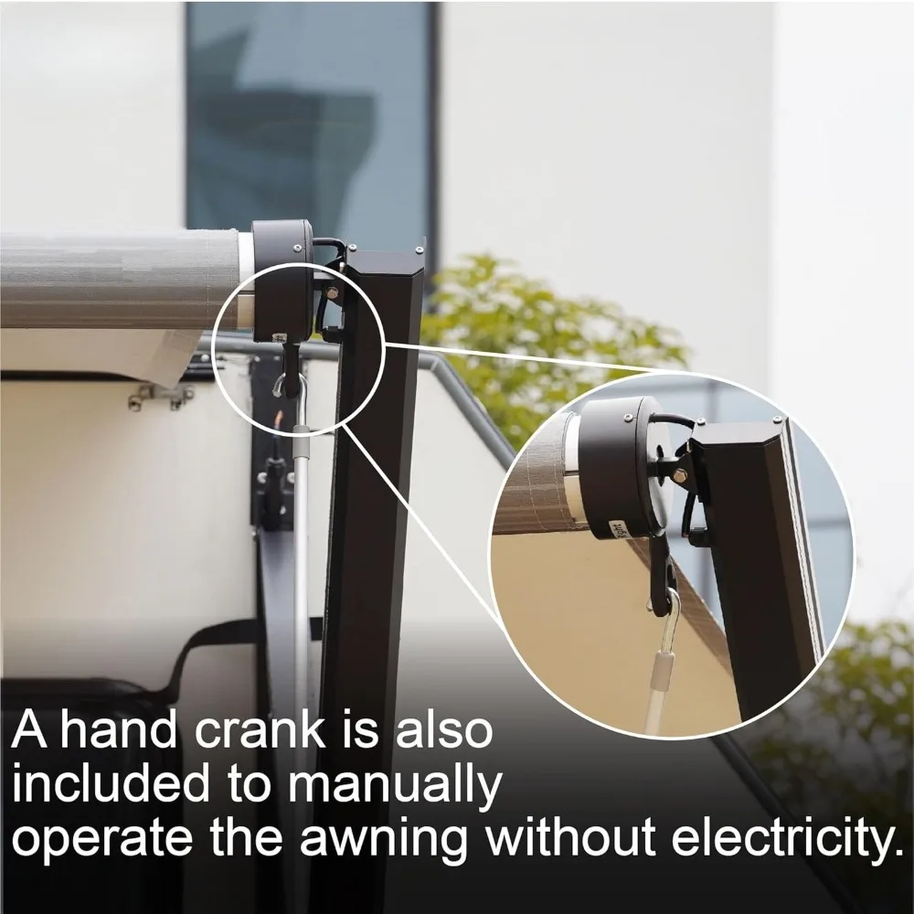 Tenda RV Bermotor Hitam Kit Lengkap Tenda RV Modular Dapat Ditarik untuk RV, Roda 5, Trailer Perjalanan, Tenda Bermotor