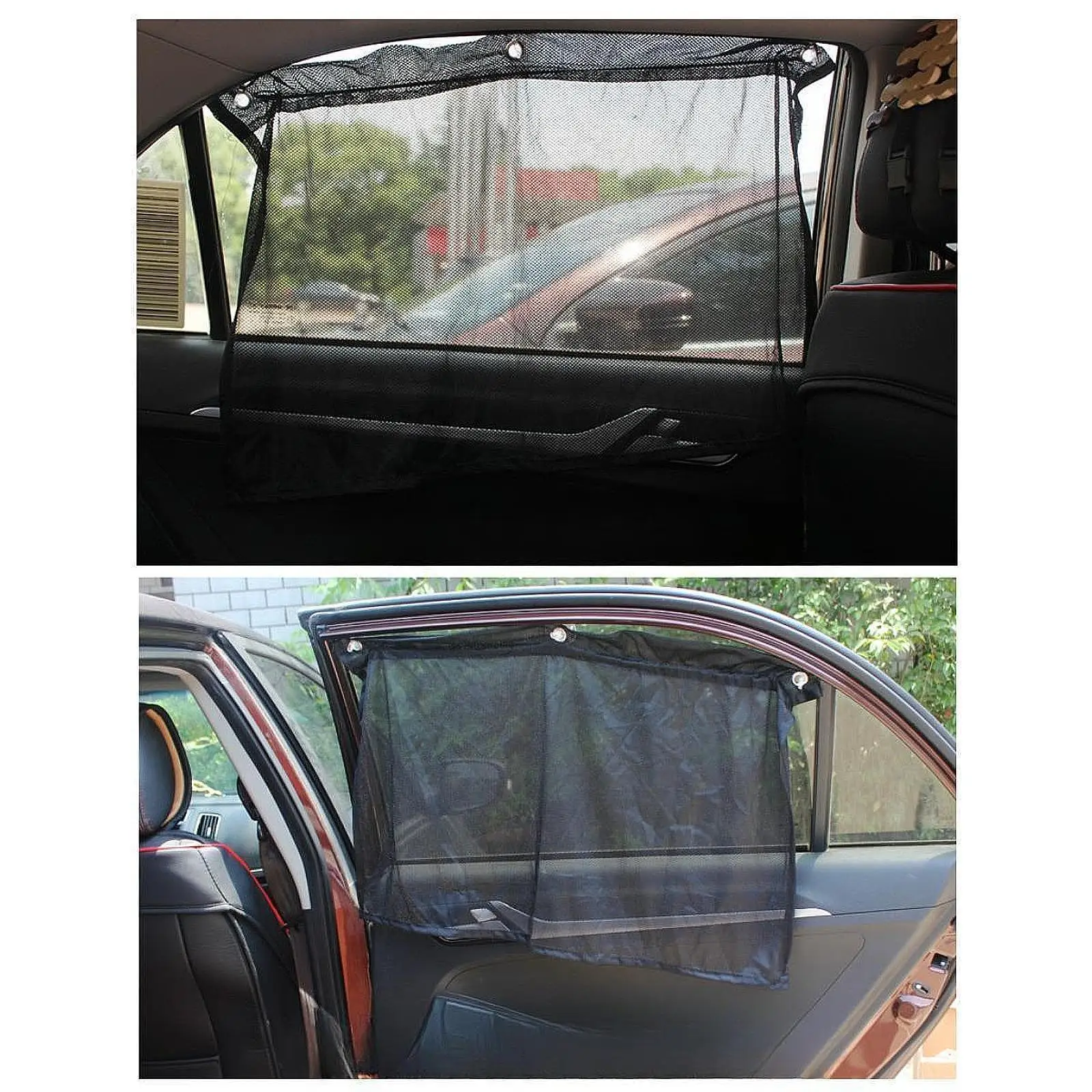 2Pcs Car Window Shade Sun Protection Camping Suction Cups Nap Side Sunshade