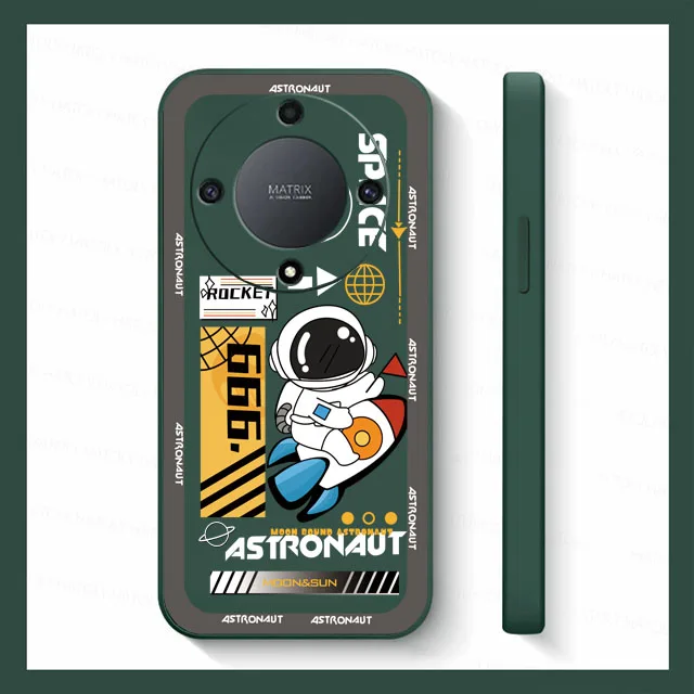 For Honor X9B 5G Case For Honor X8B X7B X9A X8A X8A X7A X6A X9 4G 5G X8 4G X7 4G X5 Cover Rocket astronaut Pattern