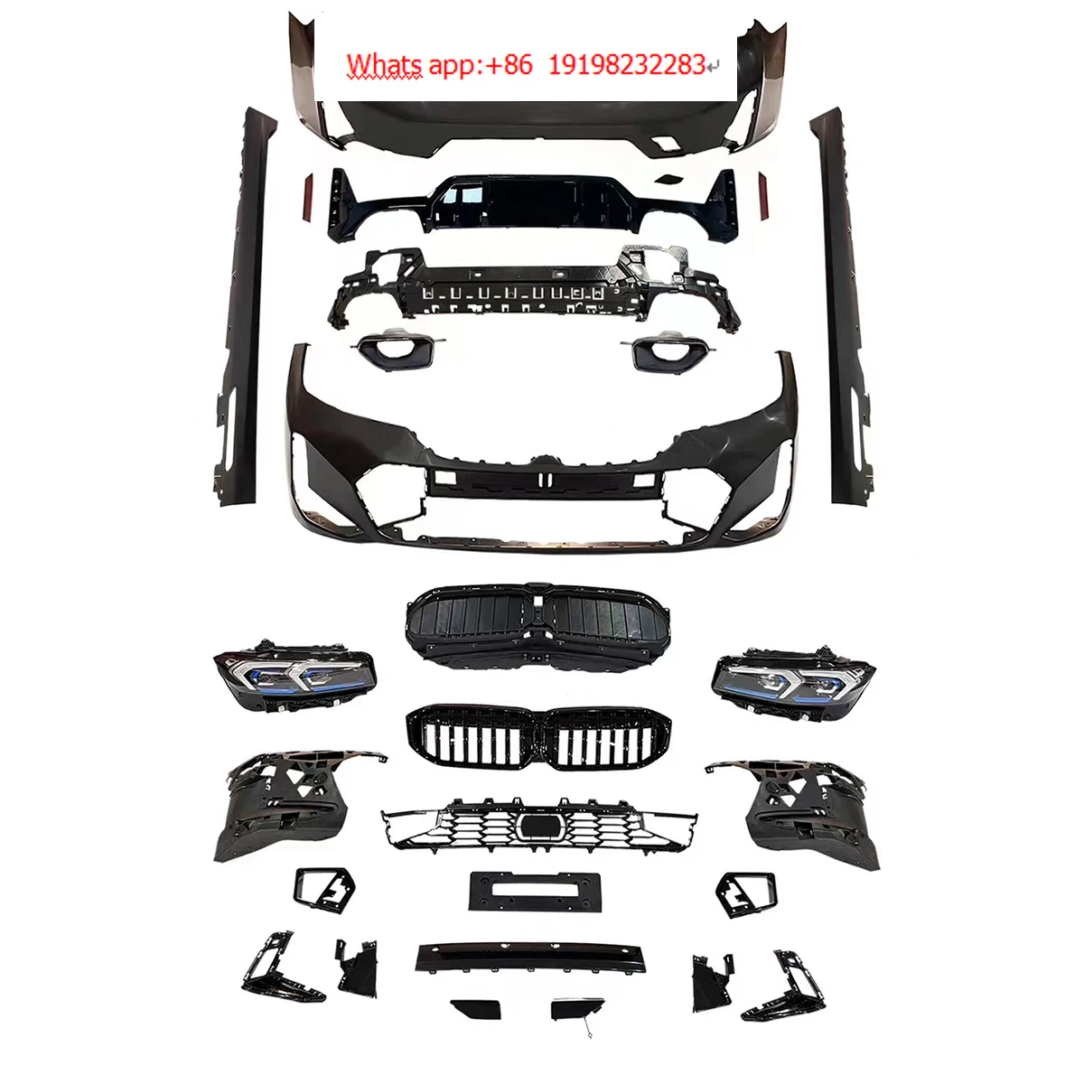 Full Car Parts Bumpers Body Kit for BMW 3 SERIES G20 2019-2022 upgrade to G20 2023 include side skirt grille.