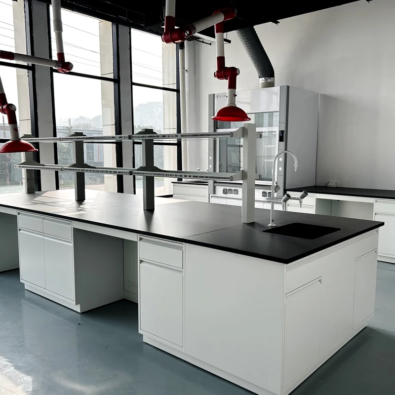 High Quality Modern Cold-Rolled Steel Lab Table With Phenolic Surface For Hospital & School Use | Best Price OEM Accepted