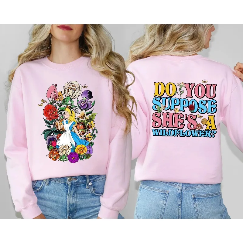 Sudadera con capucha de Disney Groovy Alice's Adventures in Wonderland adecuada tanto para hombres como para mujeres en otoño e invierno ropa casual de calle