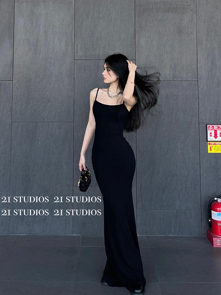 

Kardaian Summer Slimming Sexy Bla Strapl Bodycon Dr Women's Long Skirts High Waist Gel Fiber No Sve Casual Wear