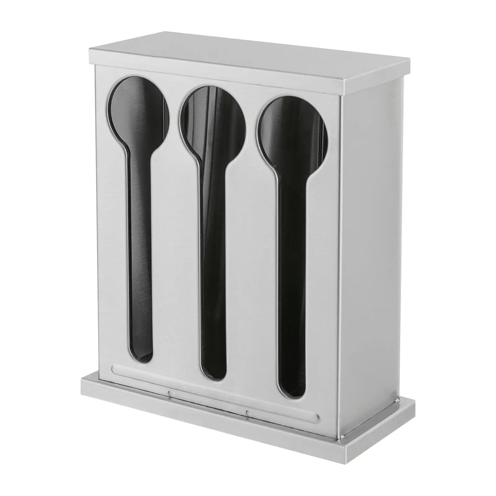 

3 Compartment Utensil Dispenser Stainless Caddy Cutlery Organizer, Flatware Holder Silverware Organizer, Forks Spoons Knives Dis