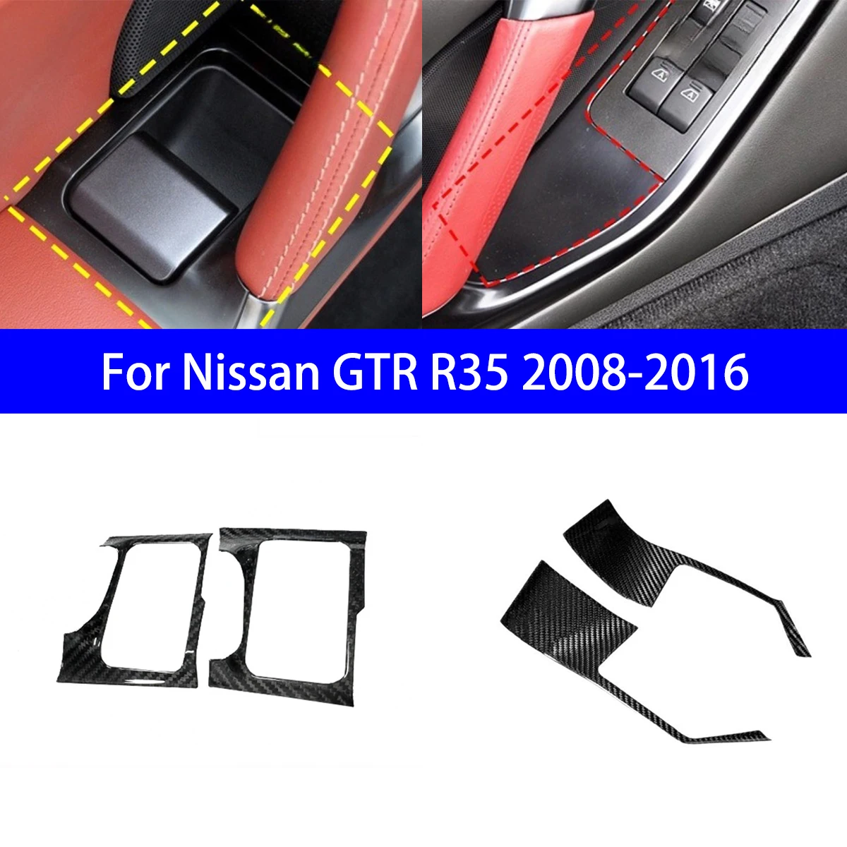 

Dry Carbon Fiber Interior with Multiple Decorative Accessories Suitable for 2008-2016 Nissan GTR R35