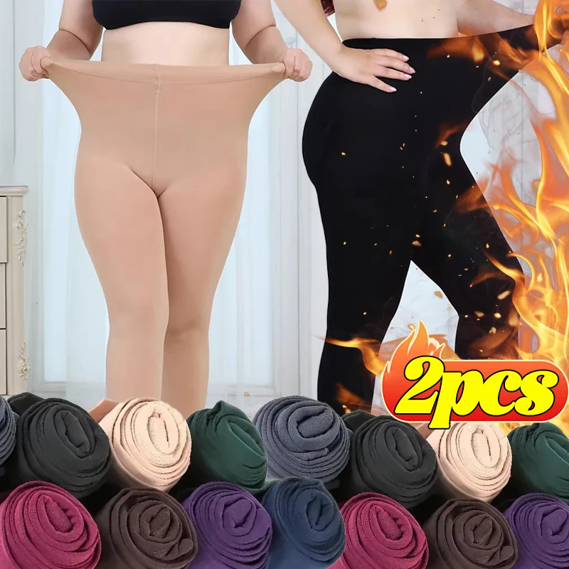 

Fashion Women Black Skin Leggings Tights High Waist Velvet Fleece Socks Winter Keep Warm Casual Soft Thigh Pantyhose Stockings