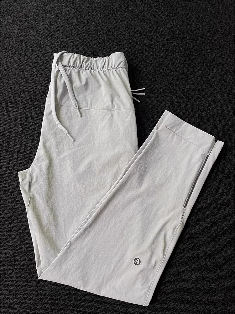 

Slimming Ice Silk Thin Summer Work Trousers for Men Casual Outdoor Sports Leisure Pants Zipper Qui Dry Straight Leg Pants