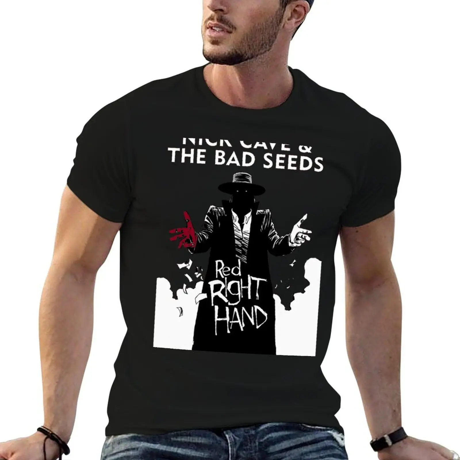 Nick Cave and Bad Seeds R T-Shirt blue lock cute tops shirts men