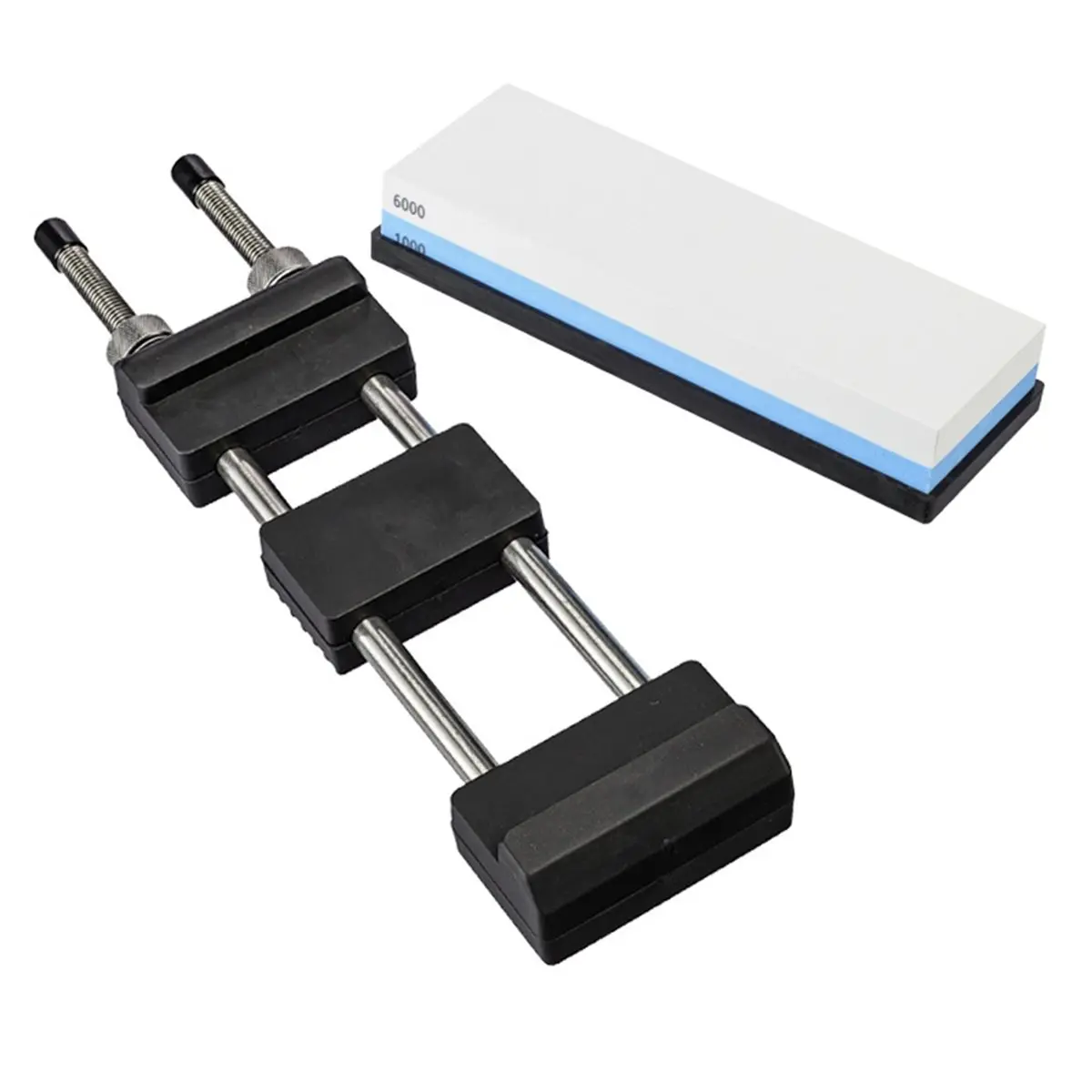 2026 NEW Adjustable Sharpener Stone Holder with White Fused Alumina Sharpening Stone 1000 /6000 ,No-Slip Sharpening Stone Base