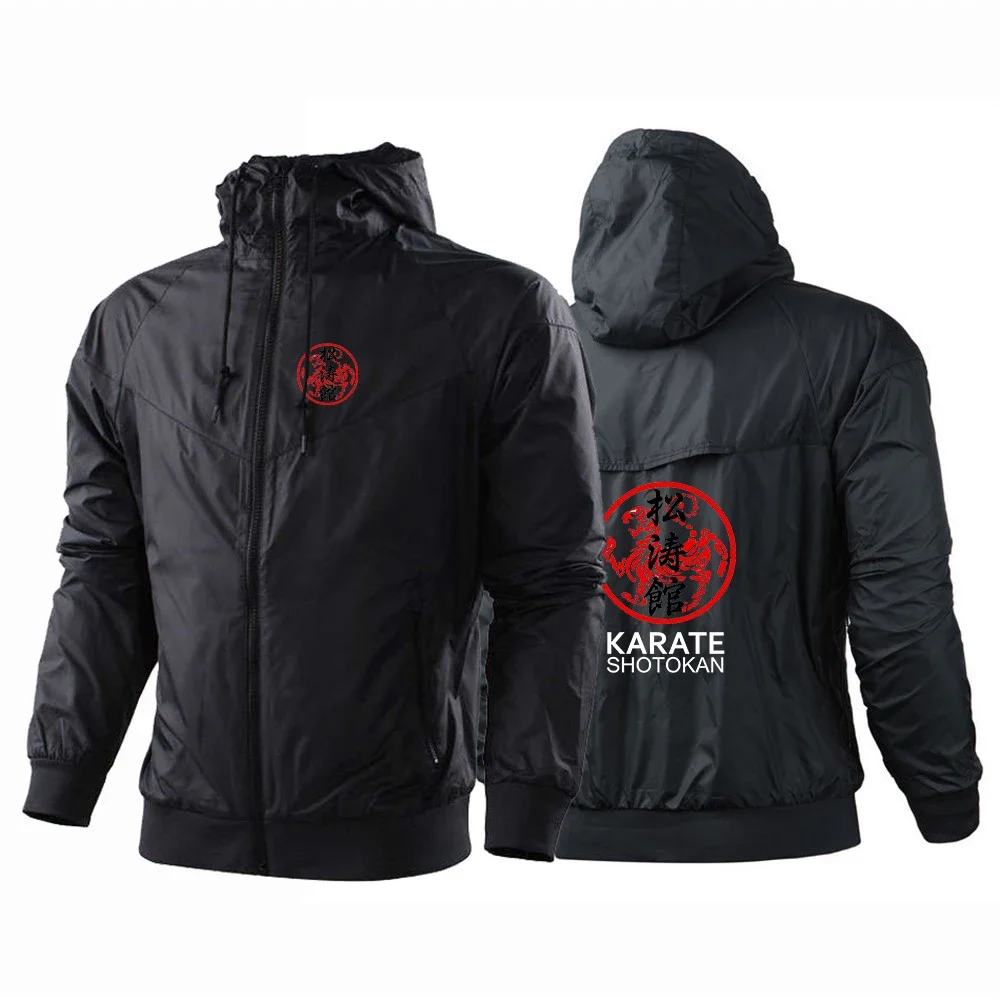 

Shotokan Karate 2024 Men's New Long Sleeves Windbreaker Jackets Outerwear Waterproof Coats Zipper Hoodies Pullover Tops Clothes