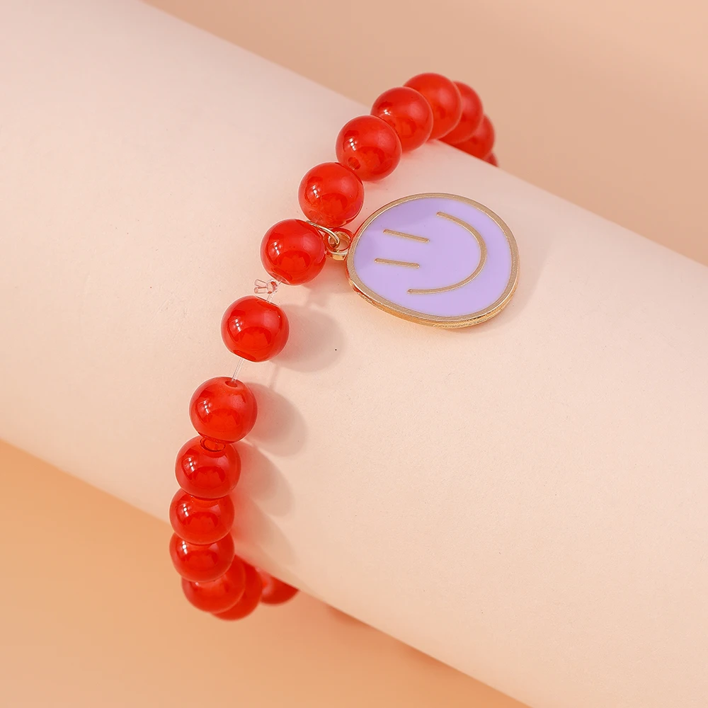 Aihua Böhmisches handgefertigtes buntes Perlenarmband für Frauen, süßes Lächeln-Gesicht, Charms-Armbänder, Mädchen, Party, Urlaub, Schmuck, Geschenke – Detail 10