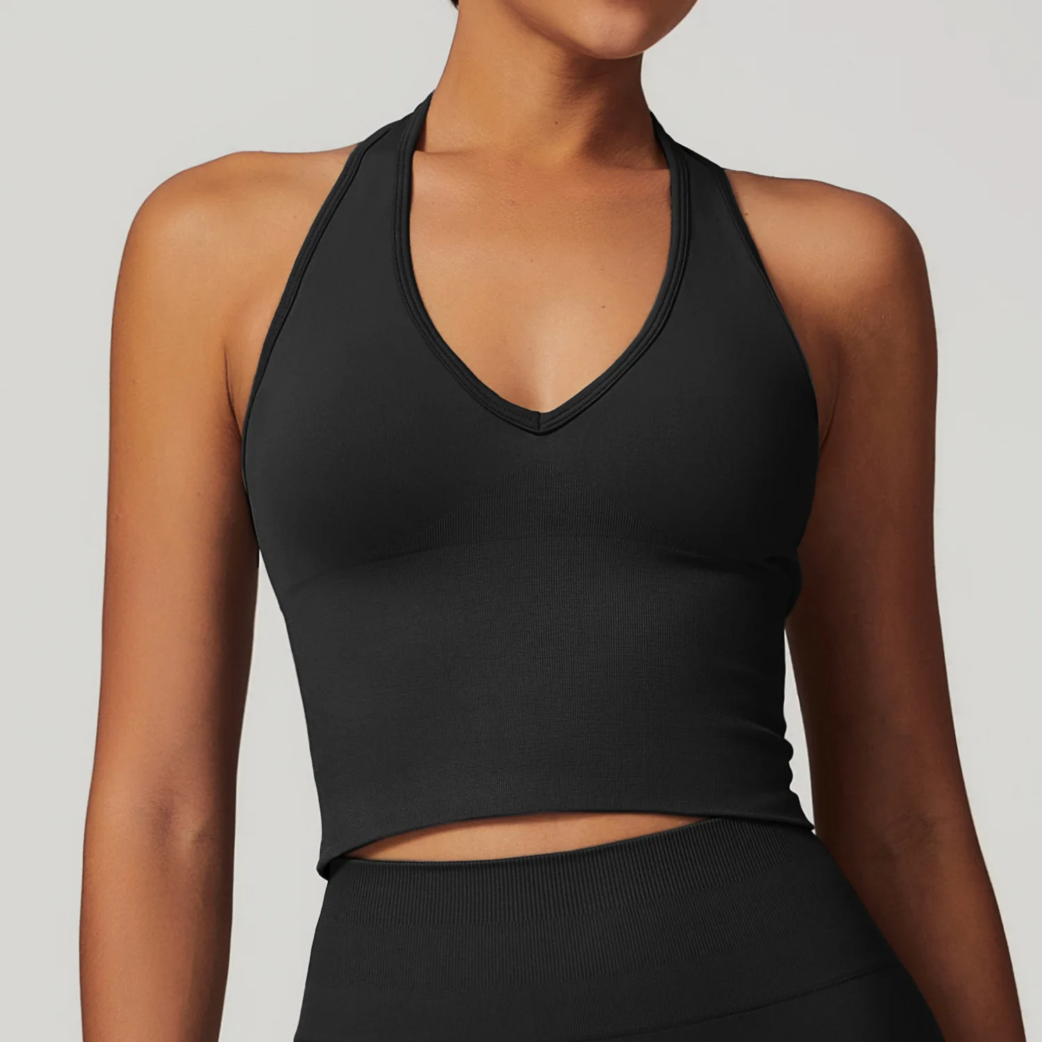 

Hanging Neck Bra Women Sports Bra Top Push Up Fitness Yoga Bra Underwear Sport Tops For Women Seamless Running Vest Gym Wear