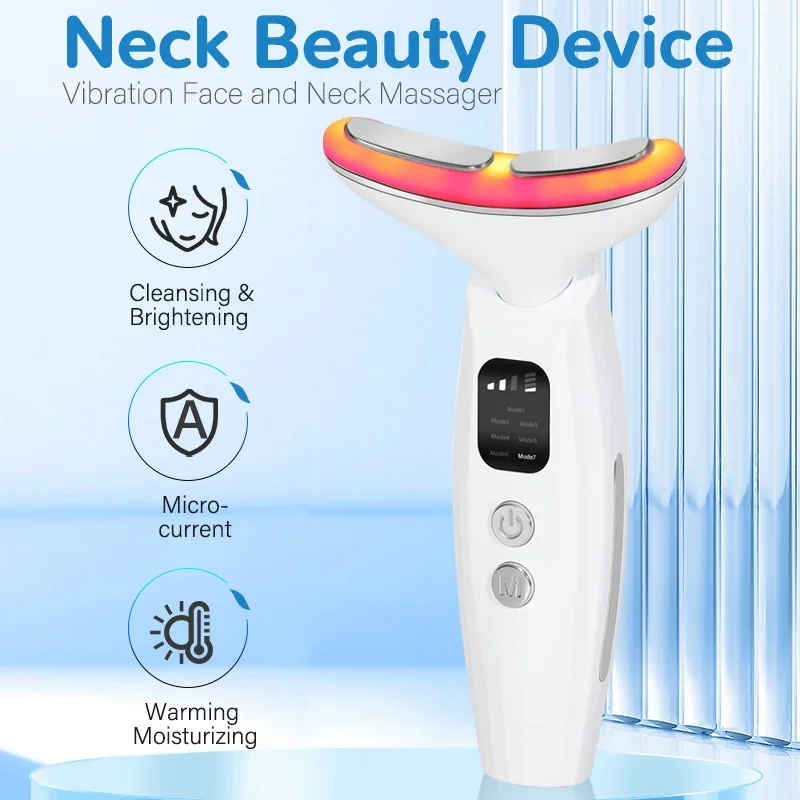 2025 Neck Beauty Device EMS Micro-current Light Firming Rejuvenating Skin lon Lmporter Facial Lifting Neck Lines Skin Care Tool