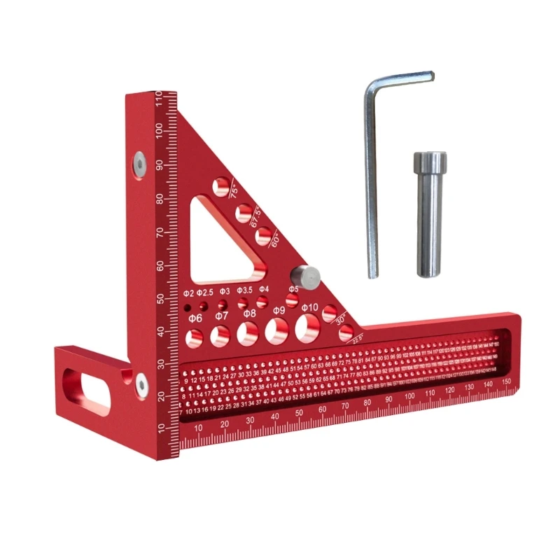 Triangular Layout Measuring Tool with Dowel Pin Wrench for Carpenter Engineer TOP ones