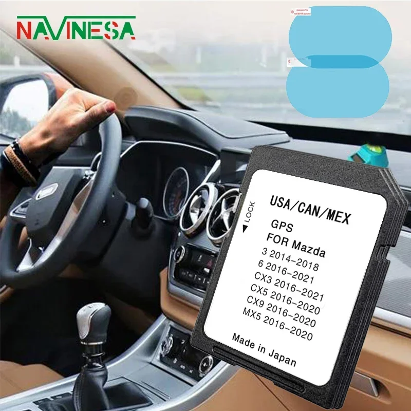 for Mazda 3 2014-2018 Newest Update Maps Version Navigation SD GPS Card North America Free Shipping with Anti Fog Sticker