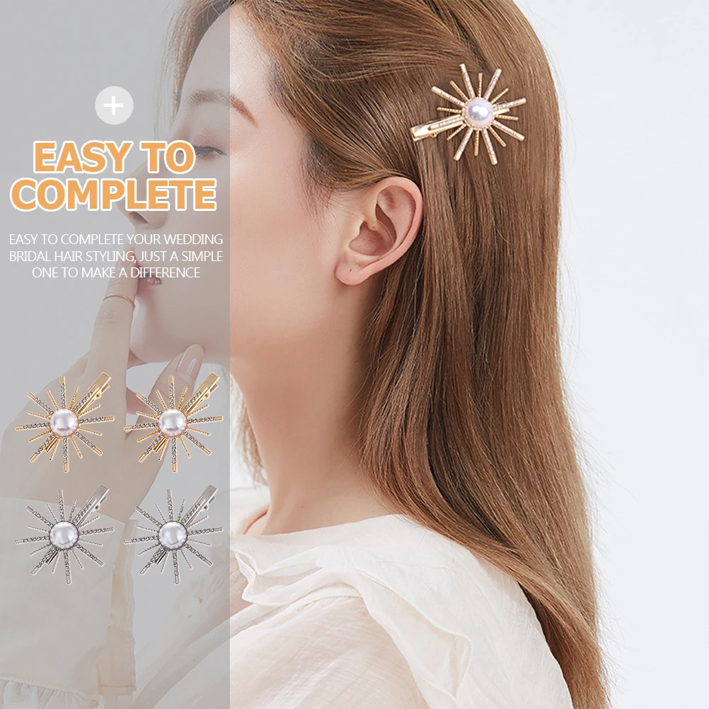 

Adjustable Pearl Hair Clips for Women Girls Alloy Barrettes Styling Tools Bridal Wedding Bridal Shower Garden Party Bohemian