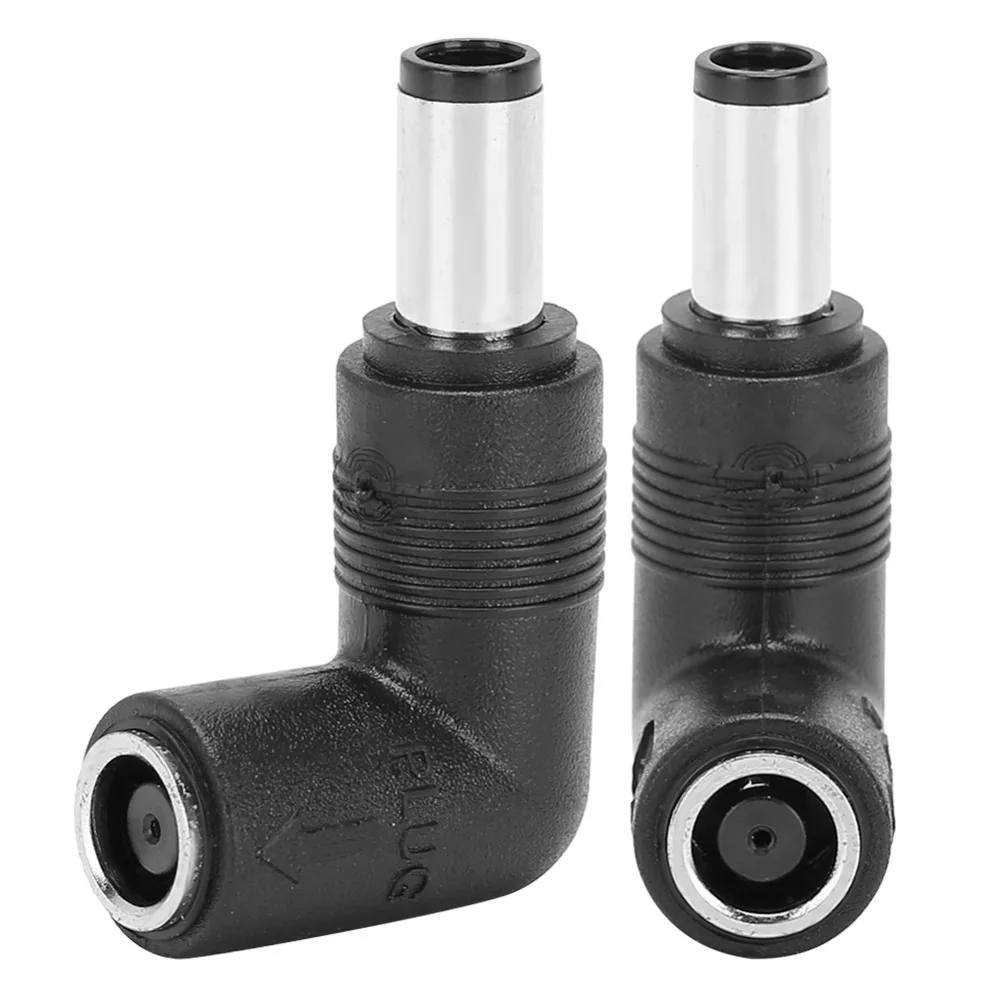 2PCS 7.4 X 5.0mm To 7.4x5.0mm Power Adapter Connector Right Angle 90-degree Black Color Adapter Converter Practical