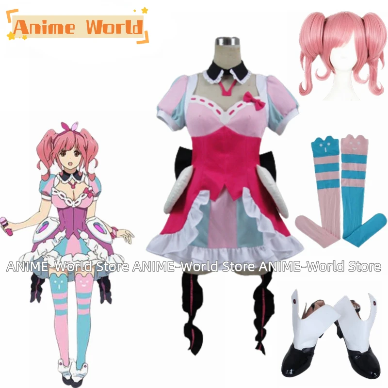 《Custom Made》Macross Delta Makina Nakajima Cosplay Costume Dress Halloween Carnival outfit Shoes Wig