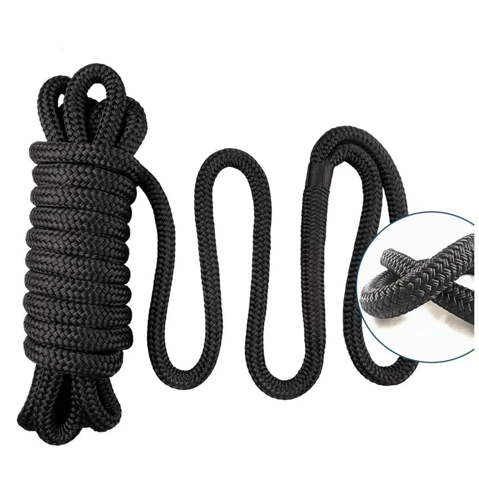 

Dock Lines Double Braided Nylon Rope High Strength Marine Mooring Line Portable Equipment for Boats