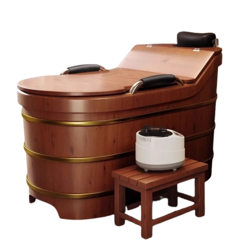 Bathing Wooden Elderly Used Solid Wood Bathing Barrels Wooden Bath Tubs Household Full Body Adult Barrels Large