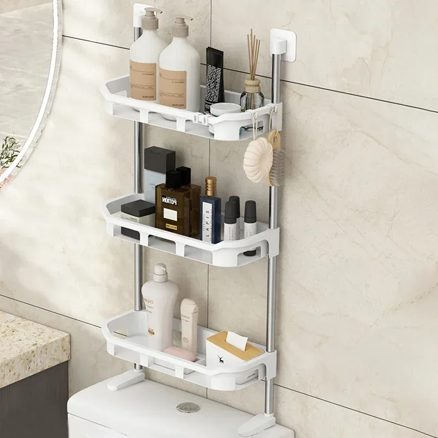 Rack,no Multifunctional Over Storage Drilling Shelves, Organizer Tank Toilet Bathroom The Above 2-tier Shelf,