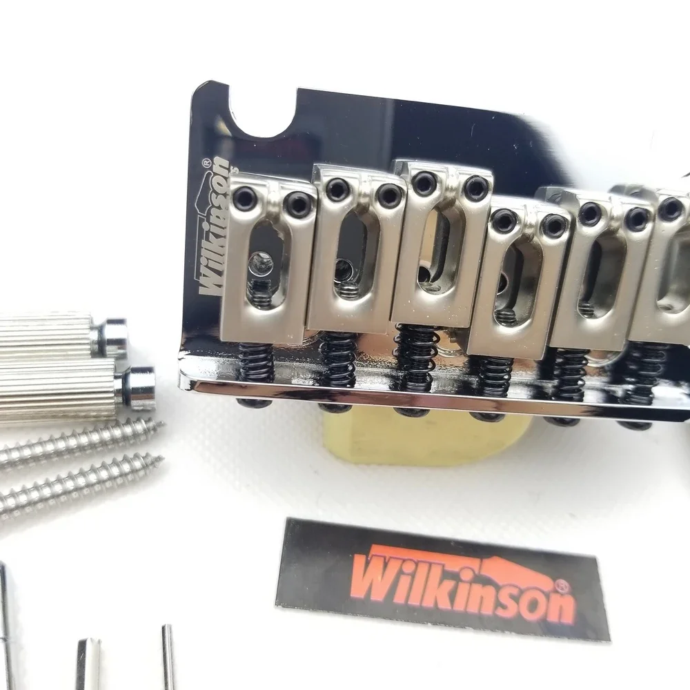 Wilkinson Chrome Silver Double Swing Electric Guitar Tremolo System Bridge 2 Post Point Compatible with Suhr Guitar WOV06