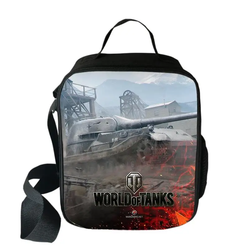 Classic Crossbody Game World Of Tanks Lunchbox Thermal insulation Food Lunch Bag 3D Printed Picnic Insulated Handbags Ice Bags