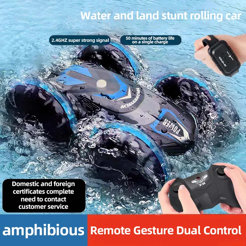 

Mini RC Stunt Vehicle for Kids Waterproof Amphibious with 4 Channels Finger Control RC Drift Car Remote Control Car Toys