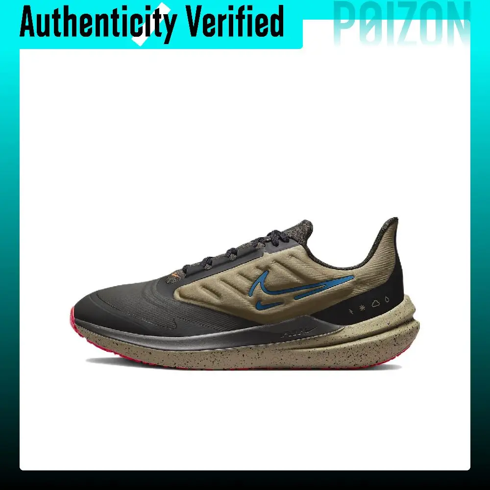 Nike Air Winflo 9 Fabric Cushioning Slip Resistant Abrasion Resistant Low top Running Shoes Men's Gray Brown DM1106-200