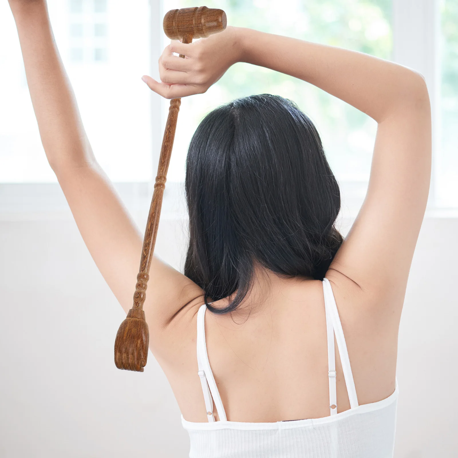 

Chicken Wing Wood Back Massager Dual Purpose Hammer Tool for Back Itching Relief Manual Massage Hammer Stick Beating Tool