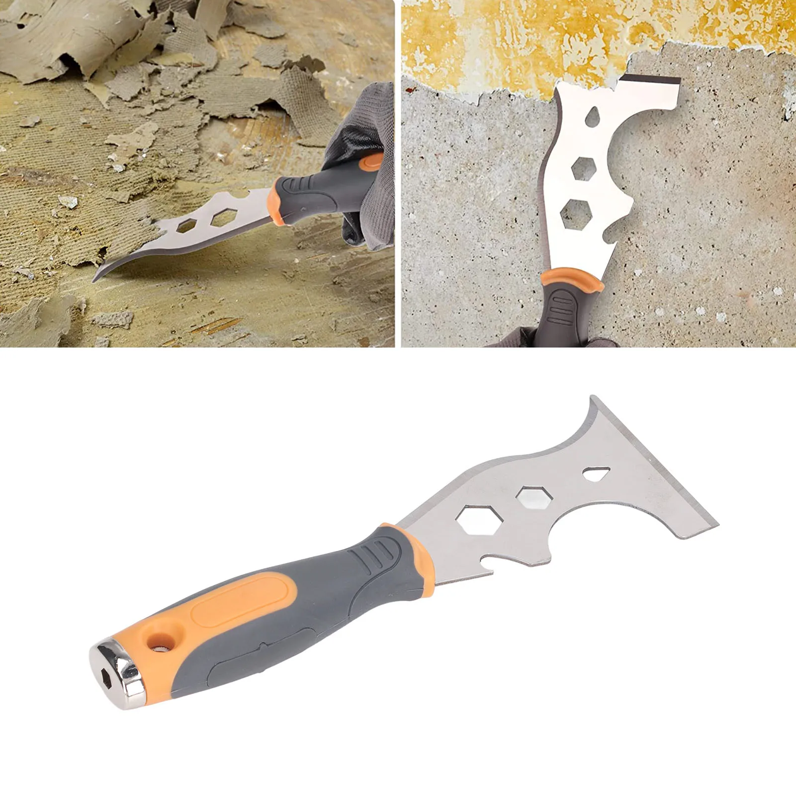 Paint Scraper Multifunctional Putty Knife 16 in 1 Stainless Steel Blade Paint Remover Scraper Tool Multifunctional Putty Knife