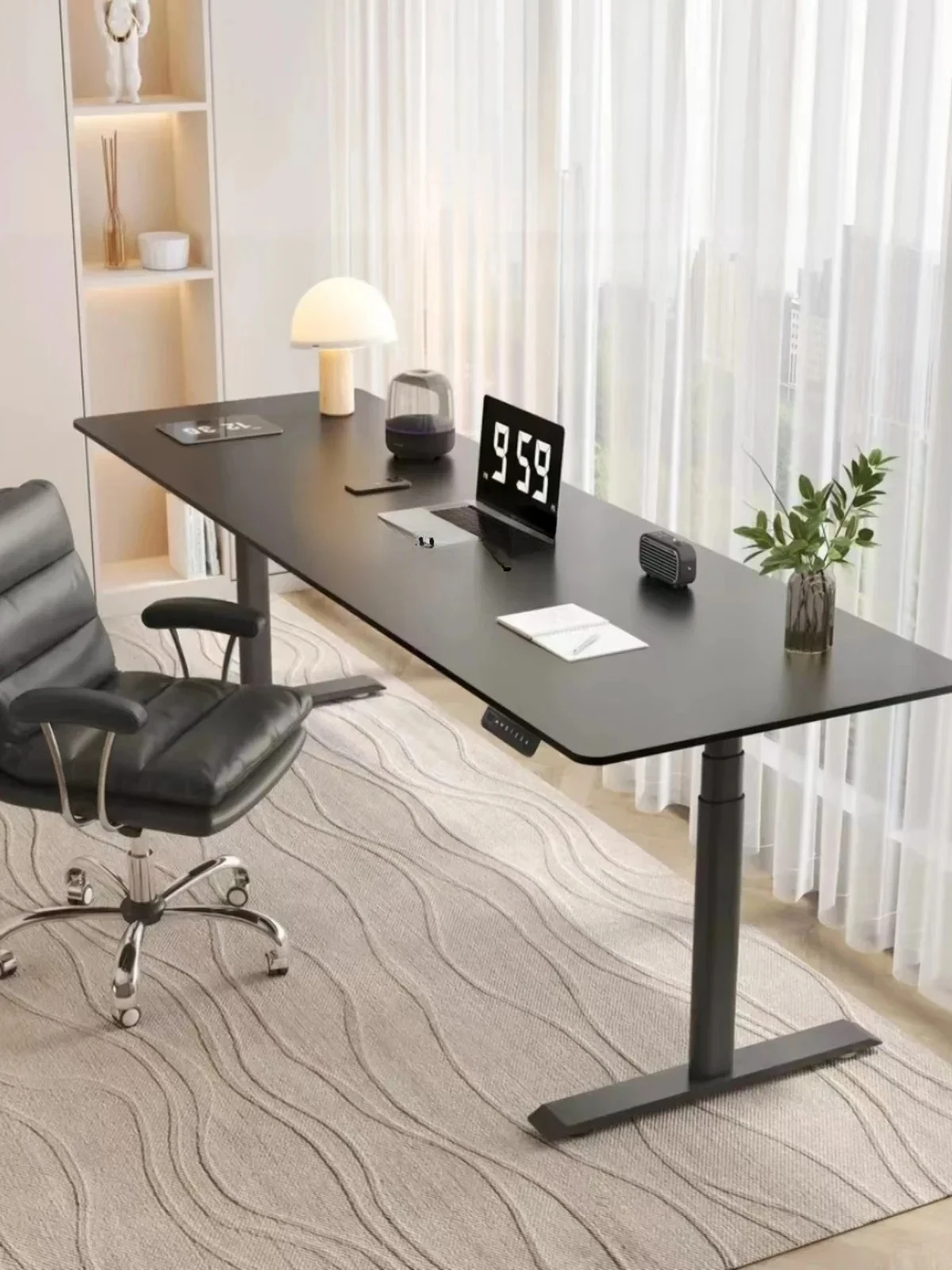 

Lifting Table Electric Workbench Learning Office E-sports Long Cream Wind Rock Slab Desk Furniture Living Room