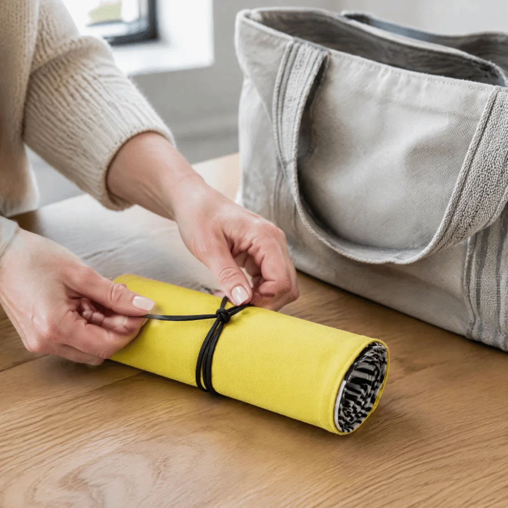 Oxford Cloth Material Crochet Hook Storage Bag Folding Structure Size Markings Knitting Needle Organizer Portable Design