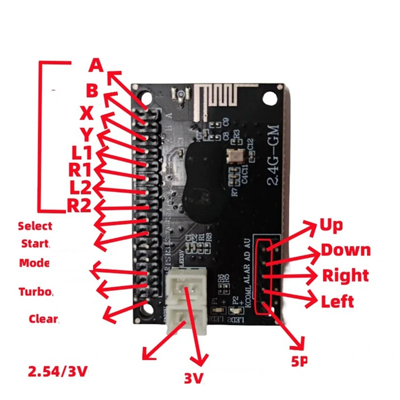 2.4G Wireless 2 Giocatori Arcade USB Arcade Zero Ritardo Joystick Encoder Scheda PCB Per Fai Da Te Arcade Console di Gioco Parts-A38R