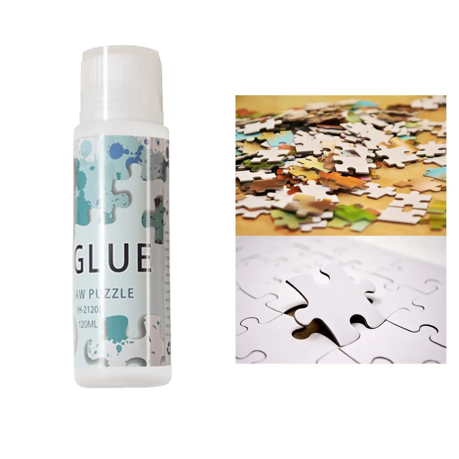 Puzzle Glue Clear with Sponge Head Puzzle Saver Glue 120ml for Art, Paper Wood, Conserve