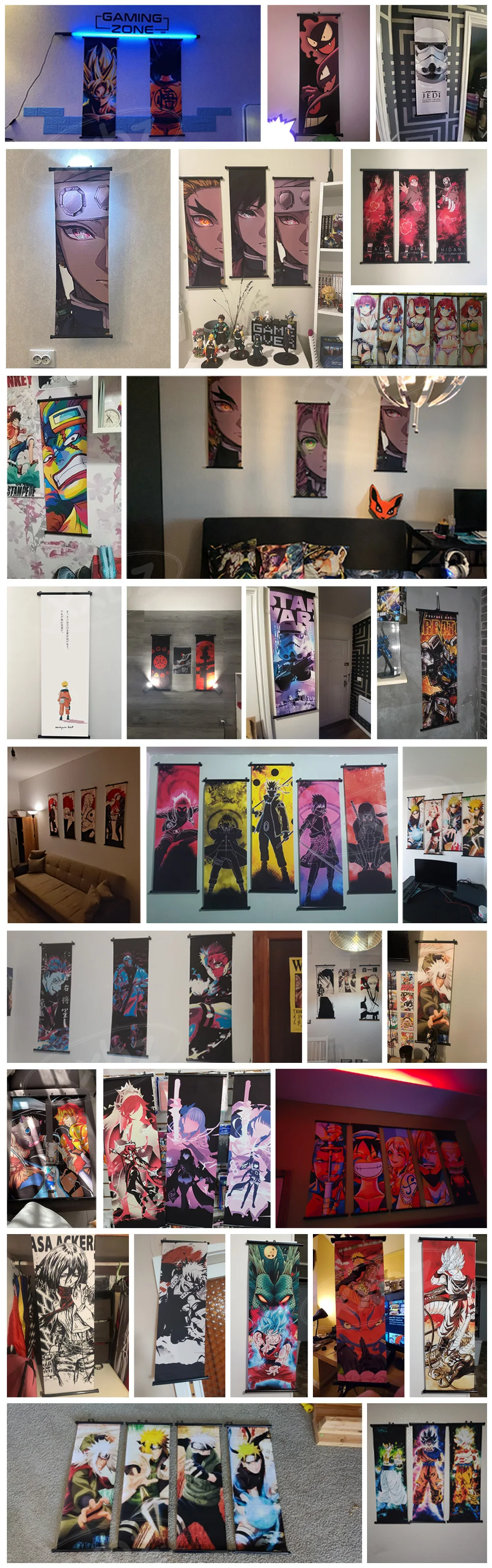Anime DEATH NOTE Hängende Malerei Klassische Cartoon Poster Yagami Licht Schriftrollen Bilder Ryuk Home Decor Wandbild Wand Kunst Für Zimmer – Detail 7