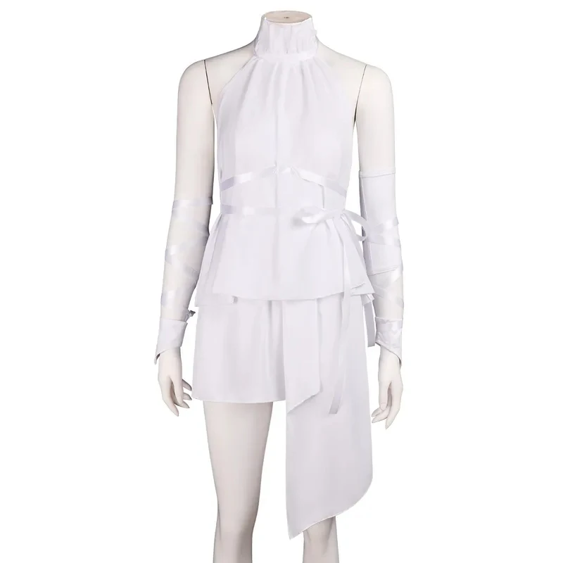 

Euro 7 Game Death Stranding Cos Outfit Halloween Arknights Cosplay Pure White Halter Self-Tie Dress Complete Role-Play 【【【2