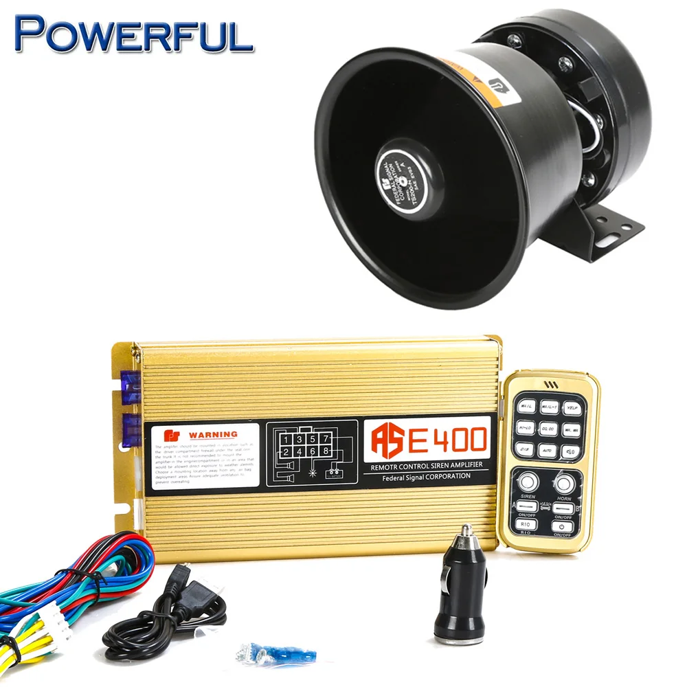 

Car Police Horn 15 Tones Auto Sirens Speaker Ambulance Police Emergency Alarm Horn 12V Loud Warning Speaker