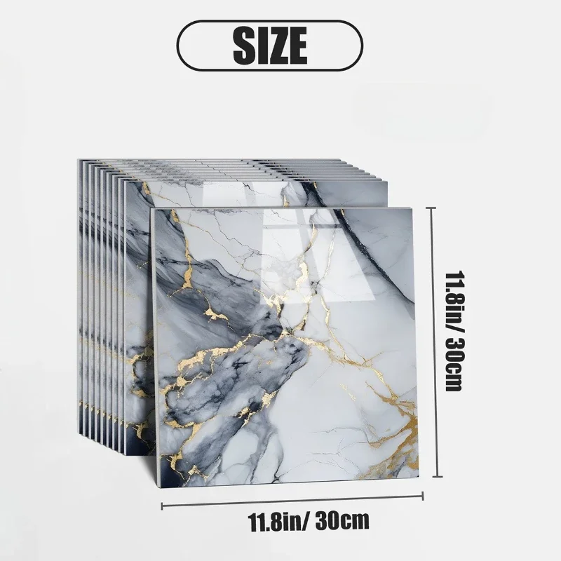 10-40 قطعة تقليد الرخام ثلاثية الأبعاد سيراميك الجدار تجديد لاصقة تزيين مقاوم للماء ذاتية اللصق ملصق أرضية المنزل